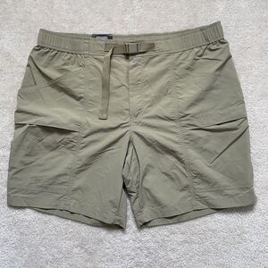 Eddie Bauer Men's Ripstop Tech Shorts Sz XL Aloe UPF50+ Wicking Adjustable Belt